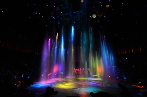 Guests of the 8th Asian Film Awards ceremony were entertained by a spectacular water show in the House of Dancing Water Theatre
